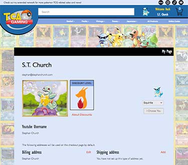 website user page